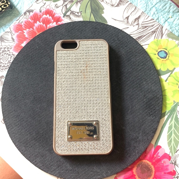 Michael Kors Pave Silver Rhinestones iPhone 6 Case - Picture 1 of 8
